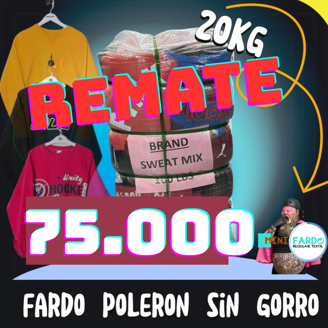 REMATE Fardo 20KG Poleron sin gorro Premium